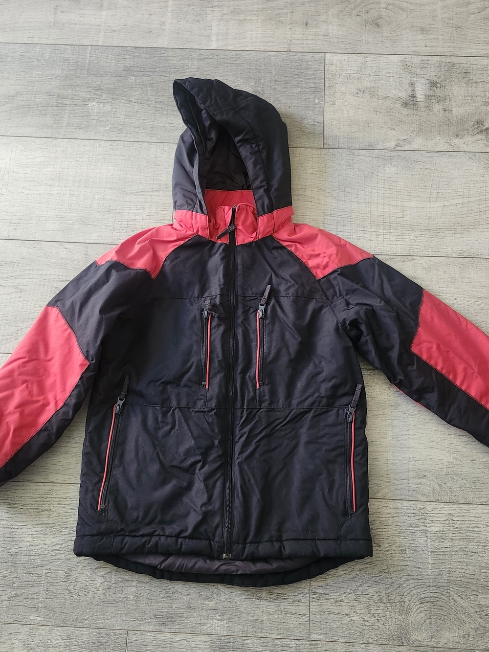 The Children's Place Boys 3-in-1 Winter Jacket Coat Size M 7/8 Black Red Thermol